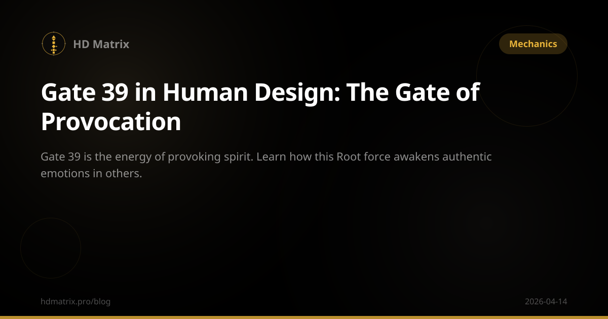 Gate 39 in Human Design: The Gate of Provocation