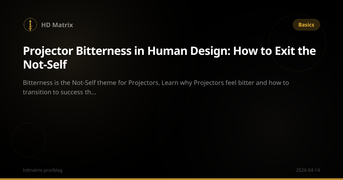Projector Bitterness in Human Design: How to Exit the Not-Self