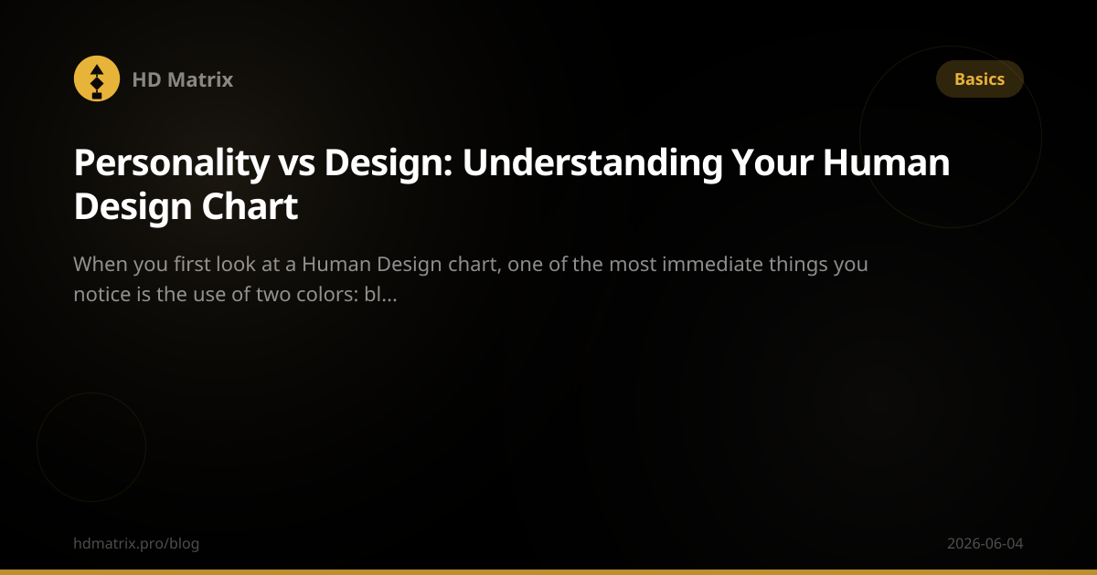 Personality vs Design: Understanding Your Human Design Chart