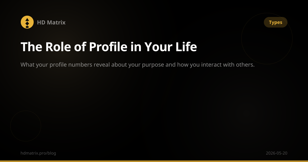 The Role of Profile in Your Life