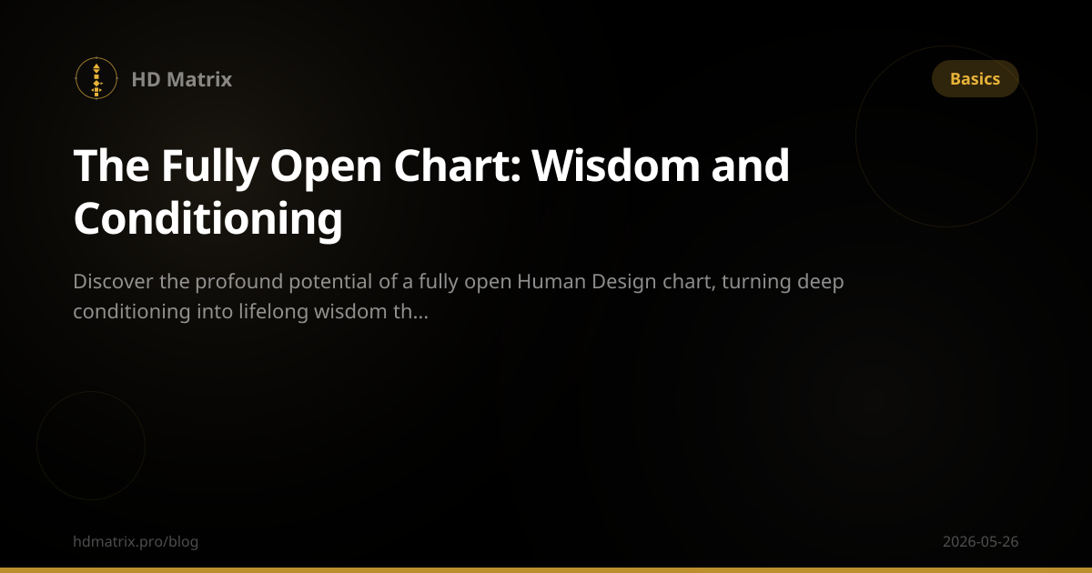 The Fully Open Chart: Wisdom and Conditioning